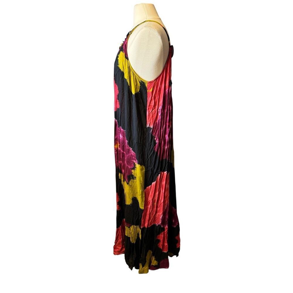 Anthropologie Dress Womens 2X Pink Colorful Flounced Lounge Maxi Cover Up Beach - Picture 3 of 6